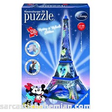 Ravensburger Mickey and Minnie Eiffel Tower 216 Piece 3D Jigsaw Puzzle for Kids and Adults Easy Click Technology Means Pieces Fit Together Perfectly B00HSC388O